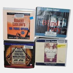 Lot of 4 Mystery Thriller Audiobooks CDs - Robert Ludlum, Lynda La Plante & More
